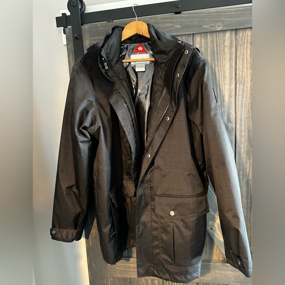 Columbia Sportswear Parka Ski Jacket w/ Heat Liner Grey Charcoal
